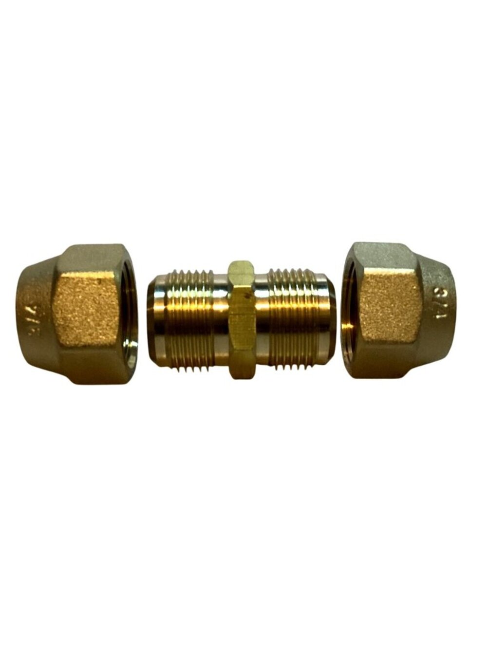 Brass 3/4" Male Flare X 3/4" Male Flare Coupling With Nuts New